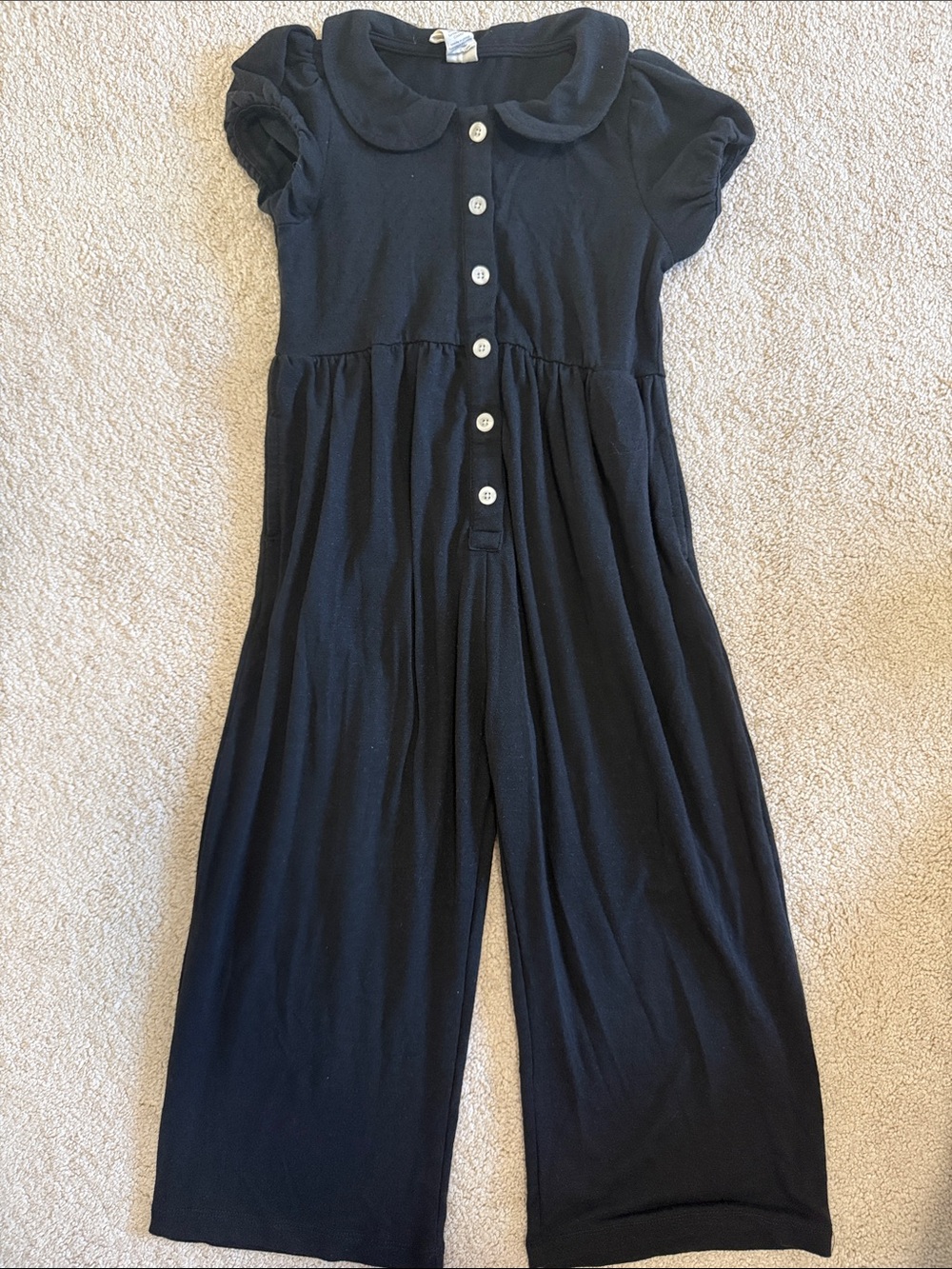 Kate Quinn Black Button-Front Jumpsuit